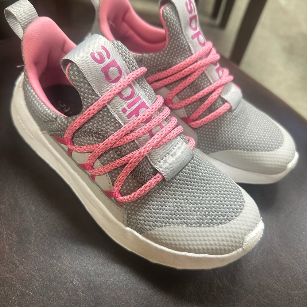 Adidas Gray and Pink Sneakers with Breathable Mesh